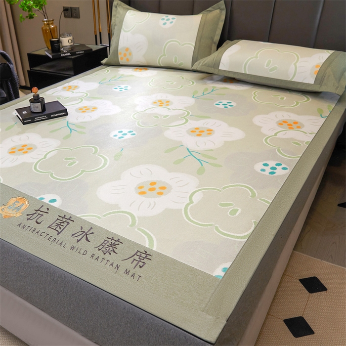 91家纺网 家纺一手货源 找家纺 鑫姿席业 2025新款A类抗菌冰藤席 花沙-1