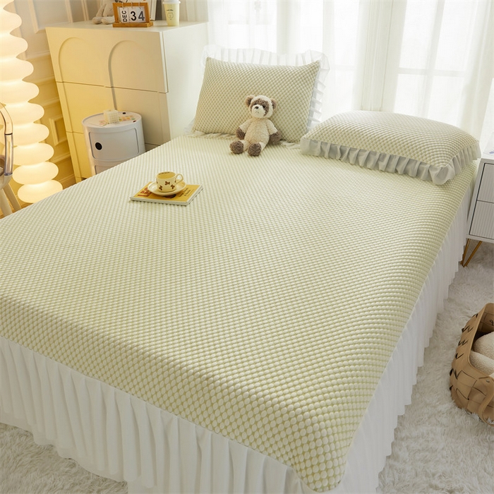 91家纺网 家纺一手货源 找家纺 鑫姿席业 2025新款抗菌3D豆豆凉感凉席经典款 浅黄 经典款