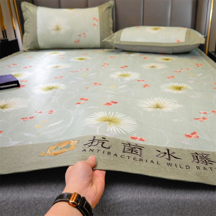 91家纺网 家纺一手货源 找家纺 鑫姿席业 2025新款A类抗菌冰藤席 古丽