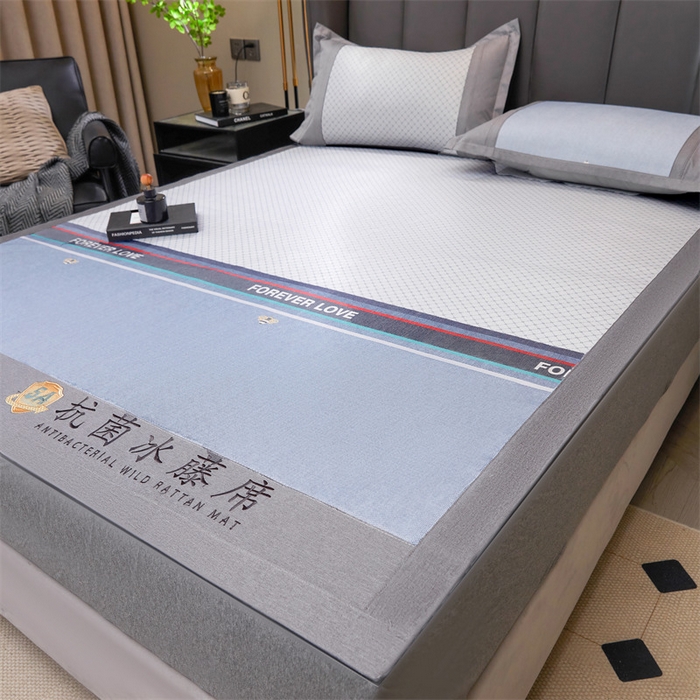 91家纺网 家纺一手货源 找家纺 鑫姿席业 2025新款A类抗菌冰藤席 永远的爱