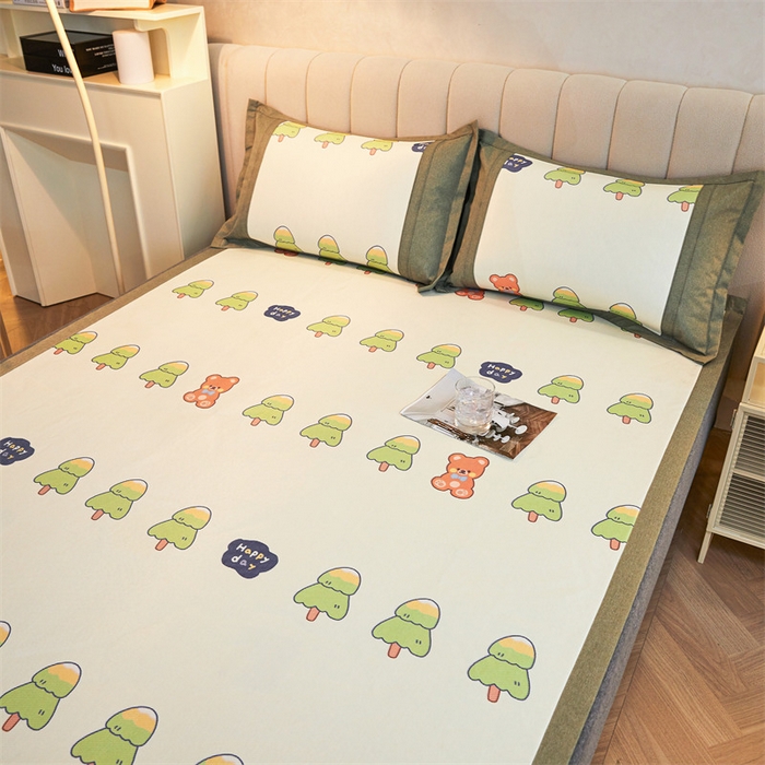 91家纺网 家纺一手货源 找家纺 鑫姿席业 2025新款A类抗菌冰藤席 小树乐园-1