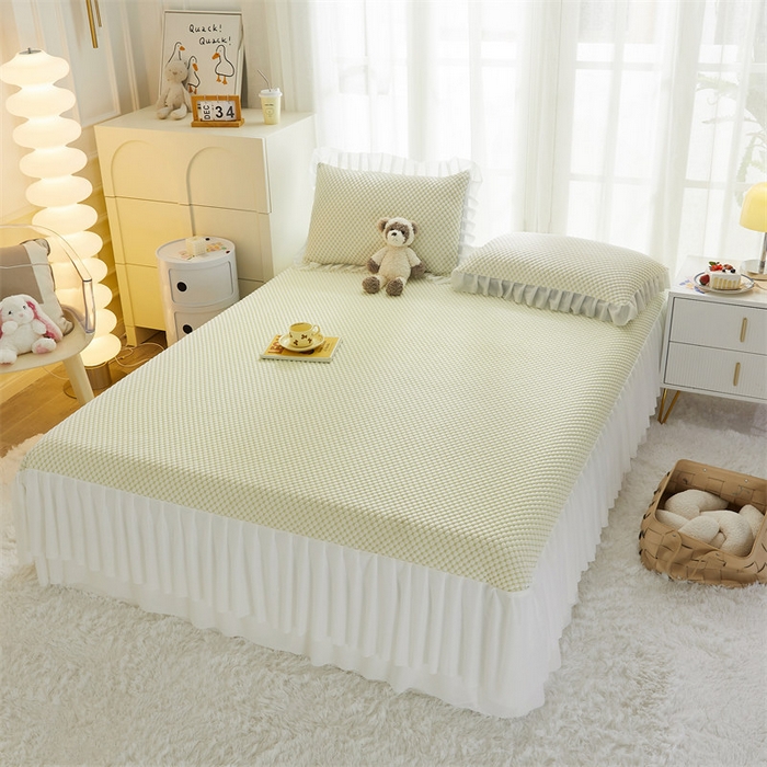 91家纺网 家纺一手货源 找家纺 鑫姿席业 2025新款抗菌3D豆豆凉感凉席经典款 浅黄 经典款