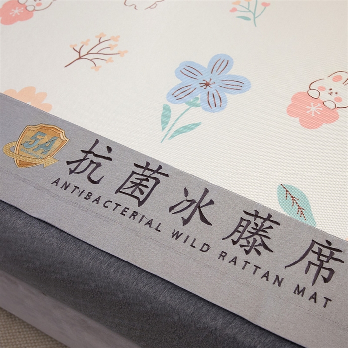 91家纺网 家纺一手货源 找家纺 鑫姿席业 2025新款A类抗菌冰藤席 花园兔-1