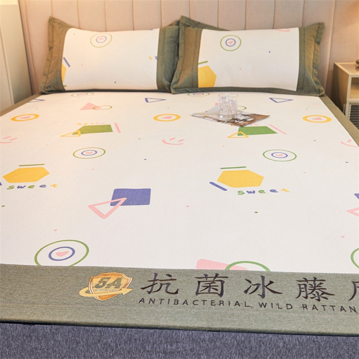 91家纺网 家纺一手货源 找家纺 鑫姿席业 2025新款A类抗菌冰藤席 缘点