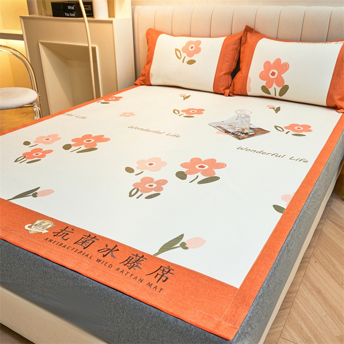 91家纺网 家纺一手货源 找家纺 鑫姿席业 2025新款A类抗菌冰藤席 花蜜悠然