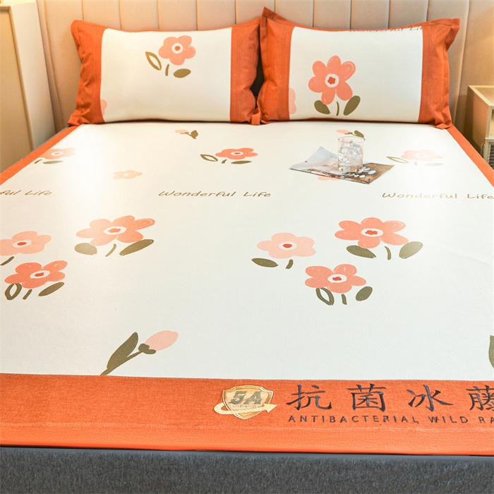 91家纺网 家纺一手货源 找家纺 鑫姿席业 2025新款A类抗菌冰藤席 花蜜悠然