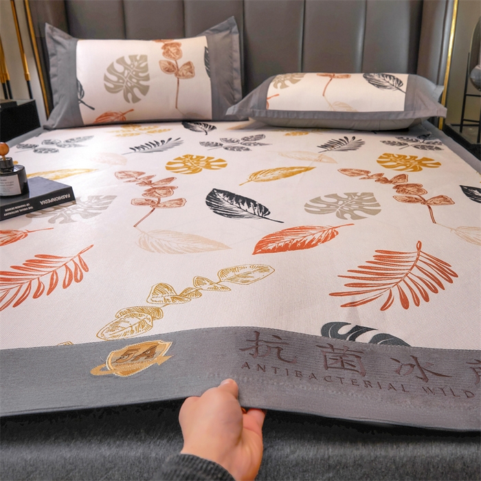 91家纺网 家纺一手货源 找家纺 鑫姿席业 2025新款A类抗菌冰藤席 叶夜语