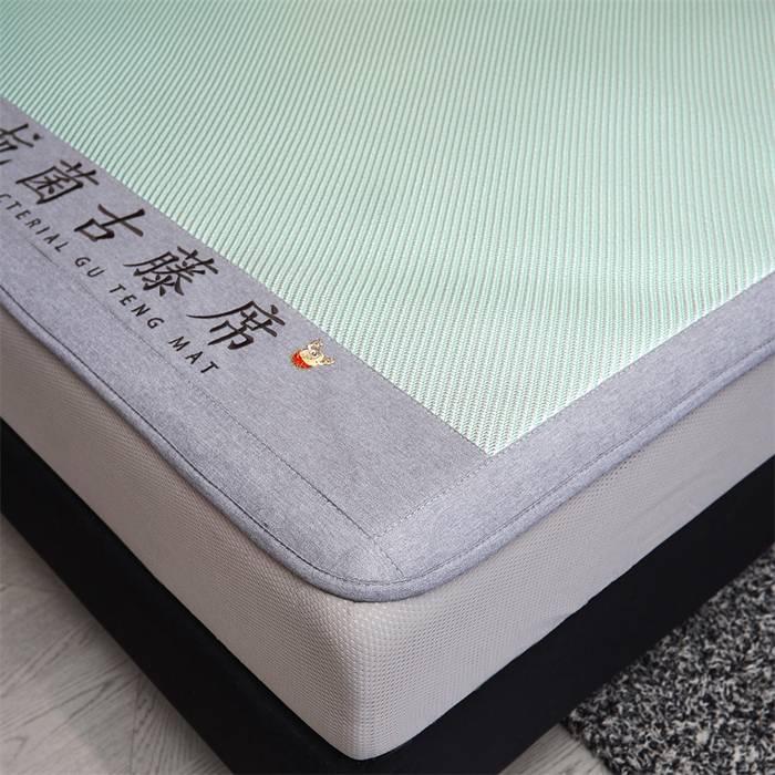 91家纺网 家纺一手货源 找家纺 鑫姿席业 2025新款抗菌古藤席床笠款系列 松柏绿(床笠款）