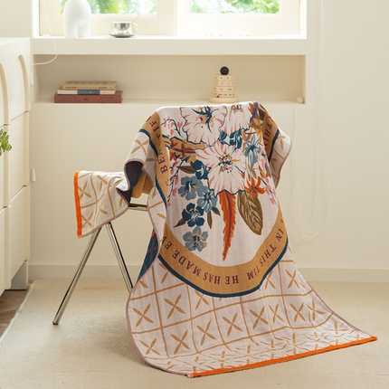 91家纺网 家纺一手货源 找家纺 （总）雯雨家纺 2023新款全棉卡通系列纱布浴巾