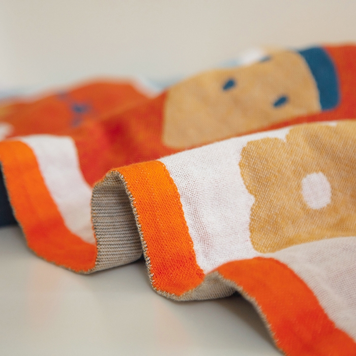 91家纺网 家纺一手货源 找家纺 雯雨家纺 2023新款全棉卡通系列纱布浴巾 饼干熊