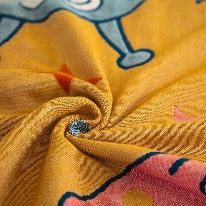 91家纺网 家纺一手货源 找家纺 雯雨家纺 2023新款全棉卡通系列纱布浴巾 面包超人-黄