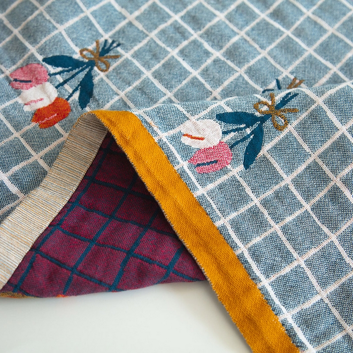 91家纺网 家纺一手货源 找家纺 雯雨家纺 2023新款全棉卡通系列纱布浴巾 碎花物语-兰