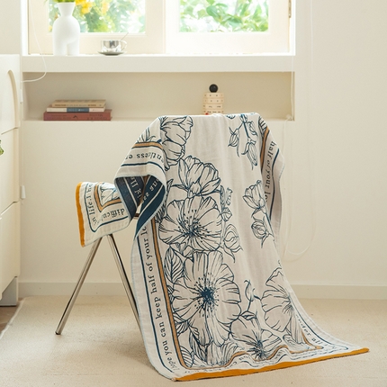 91家纺网 家纺一手货源 找家纺 （总）雯雨家纺 2023新款全棉卡通系列纱布浴巾