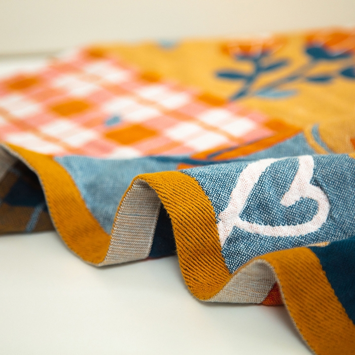 91家纺网 家纺一手货源 找家纺 雯雨家纺 2023新款全棉卡通系列纱布浴巾 田园清风