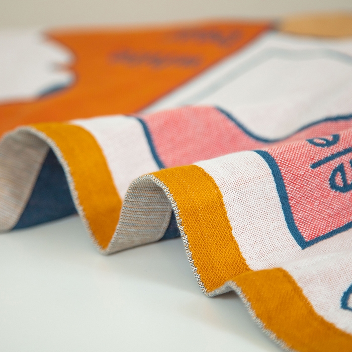 91家纺网 家纺一手货源 找家纺 雯雨家纺 2023新款全棉卡通系列纱布浴巾 动物园