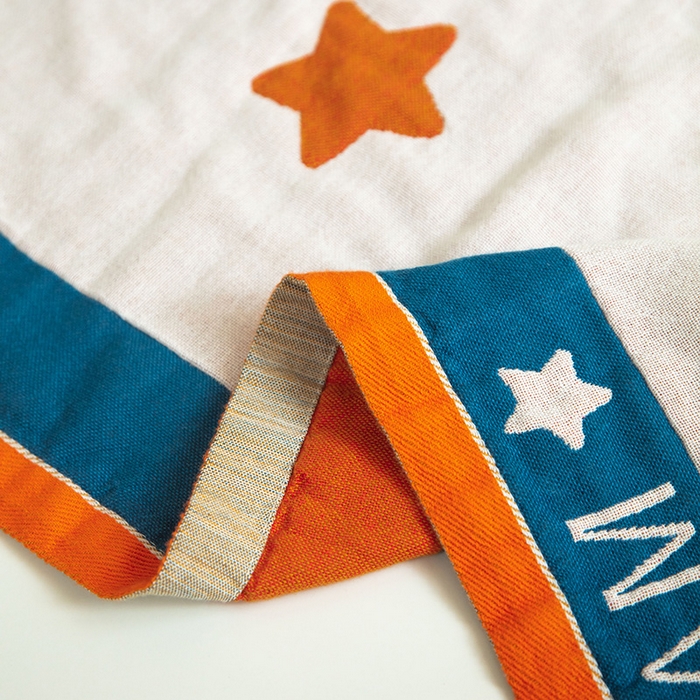 91家纺网 家纺一手货源 找家纺 雯雨家纺 2023新款全棉卡通系列纱布浴巾 星空兔-桔