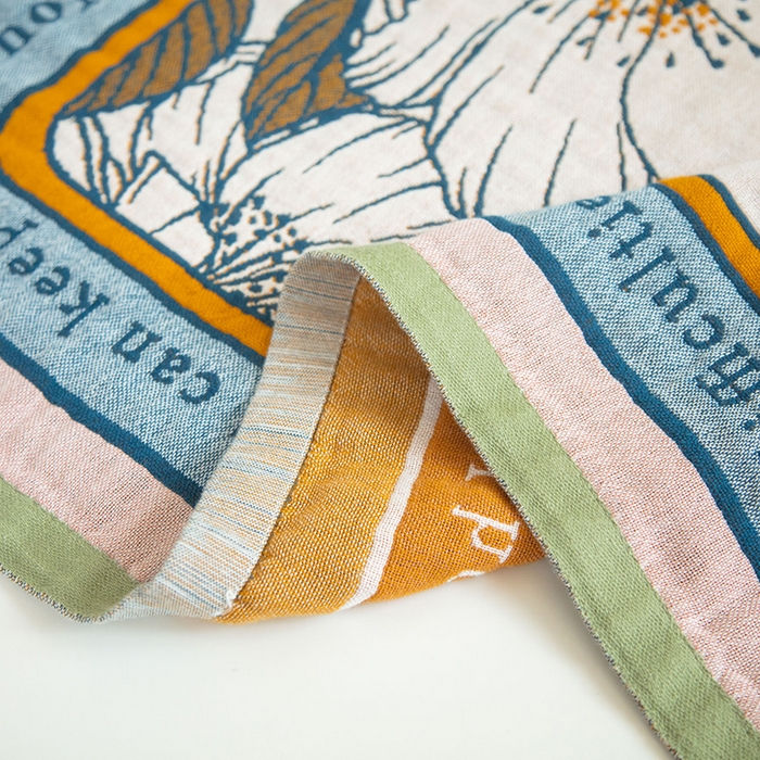 91家纺网 家纺一手货源 找家纺 雯雨家纺 2023新款全棉卡通系列纱布浴巾 花仙子-粉