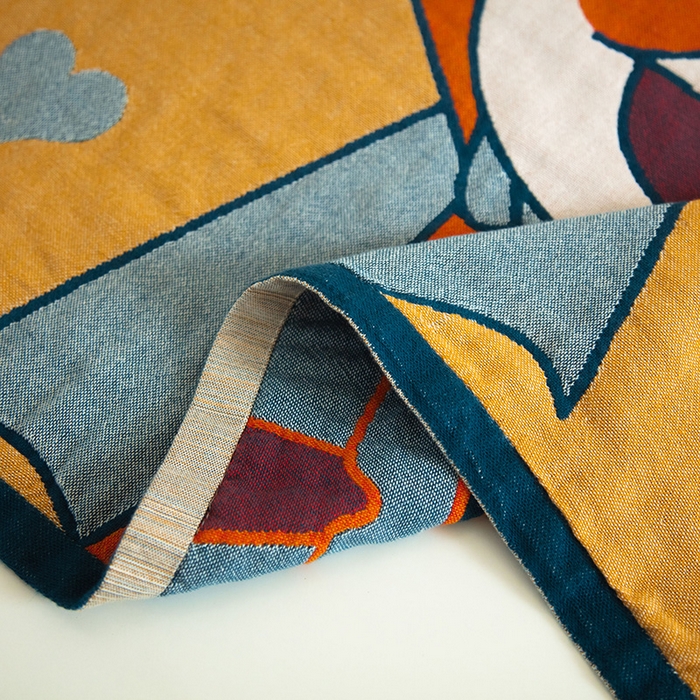 91家纺网 家纺一手货源 找家纺 雯雨家纺 2023新款全棉卡通系列纱布浴巾 面包超人-黄