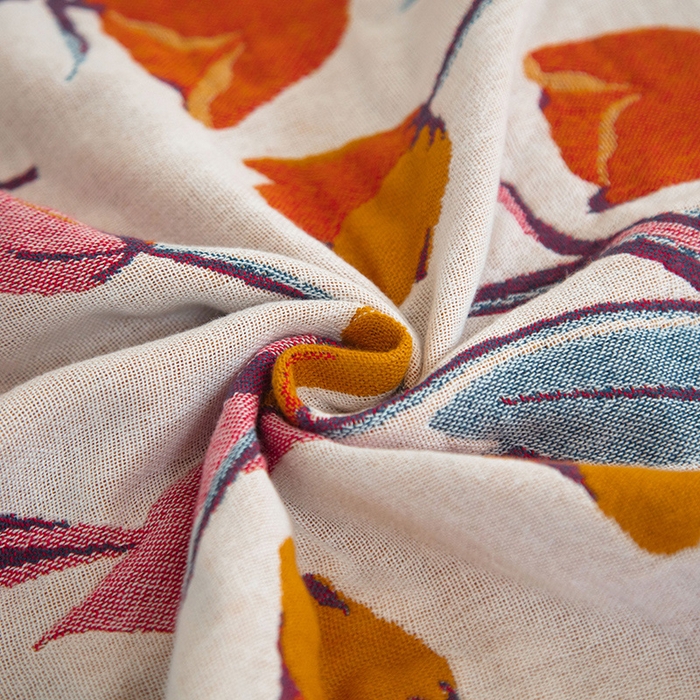 91家纺网 家纺一手货源 找家纺 雯雨家纺 2023新款全棉卡通系列纱布浴巾 百合