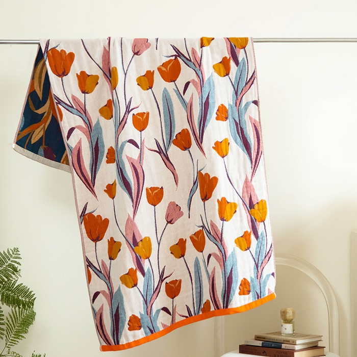 91家纺网 家纺一手货源 找家纺 （总）雯雨家纺 2023新款全棉卡通系列纱布浴巾