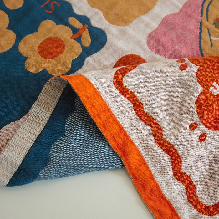 91家纺网 家纺一手货源 找家纺 雯雨家纺 2023新款全棉卡通系列纱布浴巾 草莓女孩