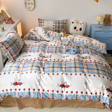 91家纺网 家纺一手货源 找家纺 （总）昔可家纺 2023新款全棉四件套-ins卡通系列