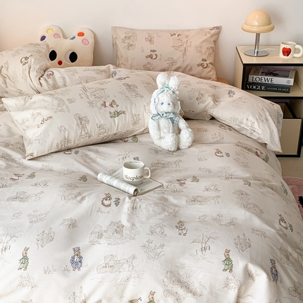 91家纺网 家纺一手货源 找家纺 （总）昔可家纺 2023新款全棉四件套-ins卡通系列