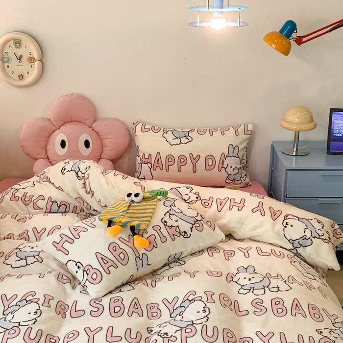 91家纺网 家纺一手货源 找家纺 昔可家纺 2023新款圣诞款四件套 圣诞小萌狗