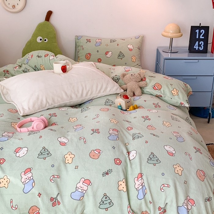 91家纺网 家纺一手货源 找家纺 昔可家纺 2023新款圣诞款四件套 圣诞小礼物