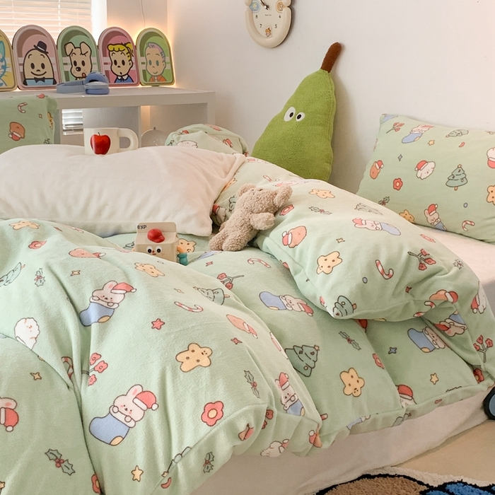 91家纺网 家纺一手货源 找家纺 昔可家纺 2023新款圣诞款四件套 圣诞小礼物