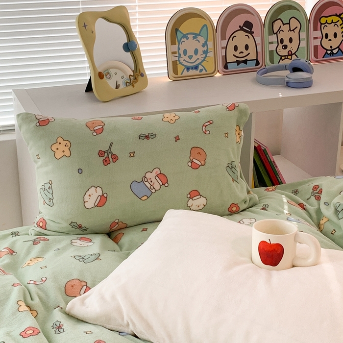 91家纺网 家纺一手货源 找家纺 昔可家纺 2023新款圣诞款四件套 圣诞小礼物