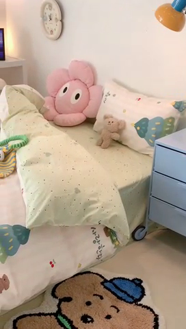 91家纺网 家纺一手货源 找家纺 昔可家纺 2023新款全棉四件套-ins卡通系列 星星圣诞树