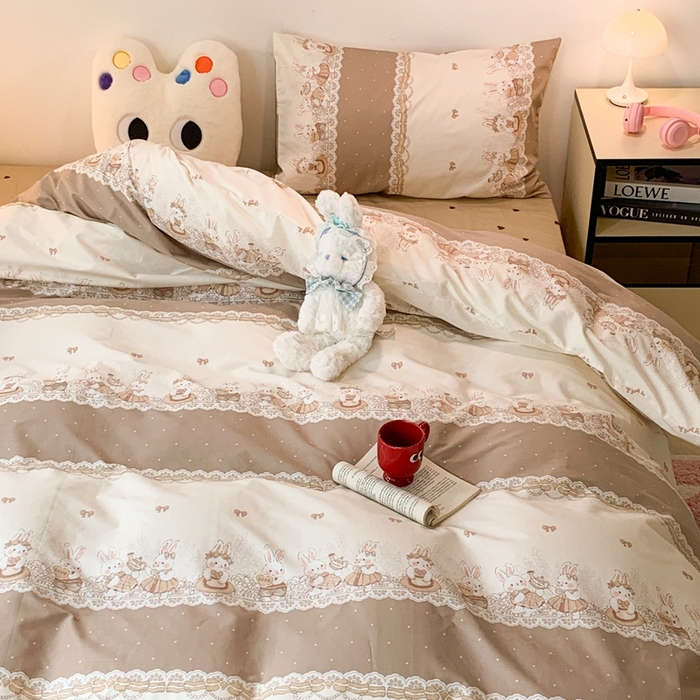 91家纺网 家纺一手货源 找家纺 （总）昔可家纺 2023新款全棉四件套-洛丽塔风