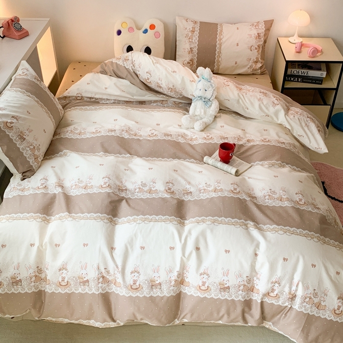 91家纺网 家纺一手货源 找家纺 （总）昔可家纺 2023新款全棉四件套-洛丽塔风