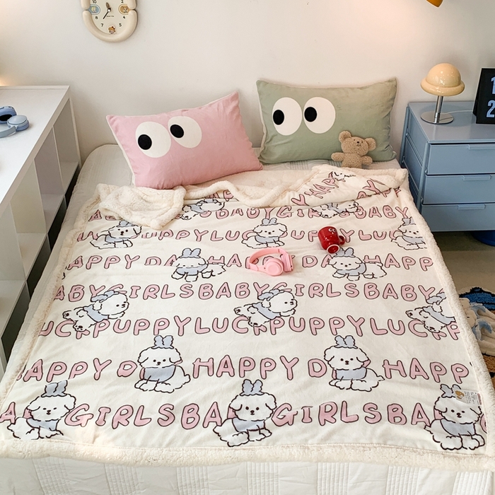 91家纺网 家纺一手货源 找家纺 昔可家纺 2023新款圣诞款毯子 圣诞小萌狗