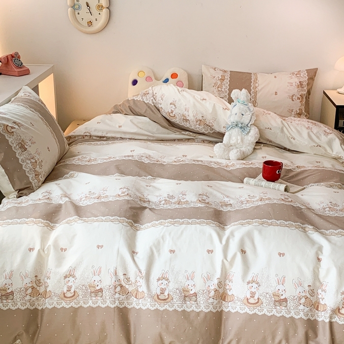 91家纺网 家纺一手货源 找家纺 （总）昔可家纺 2023新款全棉四件套-洛丽塔风