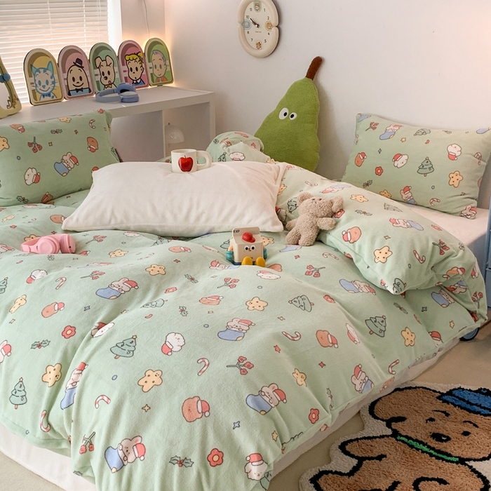 91家纺网 家纺一手货源 找家纺 昔可家纺 2023新款圣诞款四件套 圣诞小礼物