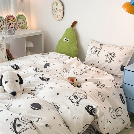 昔可家纺 2023新款全棉四件套-ins卡通系列 恐龙宇航员