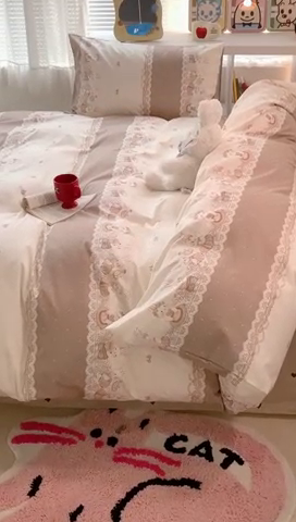 91家纺网 家纺一手货源 找家纺 昔可家纺 2023新款全棉四件套-洛丽塔风 洛丽塔小兔