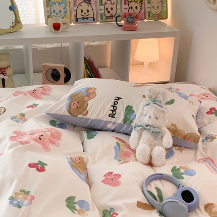 91家纺网 家纺一手货源 找家纺 （总）昔可家纺 2023新款全棉四件套-ins卡通系列