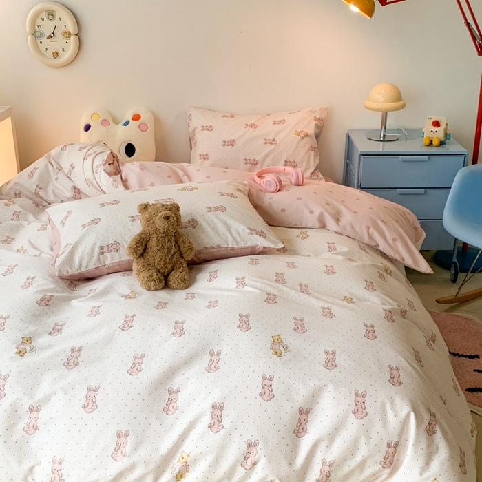 91家纺网 家纺一手货源 找家纺 （总）昔可家纺 2023新款全棉四件套-萌趣卡通