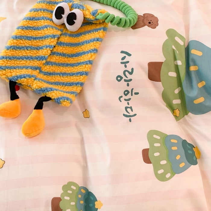 91家纺网 家纺一手货源 找家纺 昔可家纺 2023新款全棉四件套-ins卡通系列 星星圣诞树