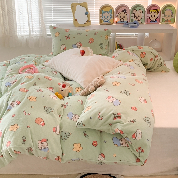 91家纺网 家纺一手货源 找家纺 昔可家纺 2023新款圣诞款四件套 圣诞小礼物