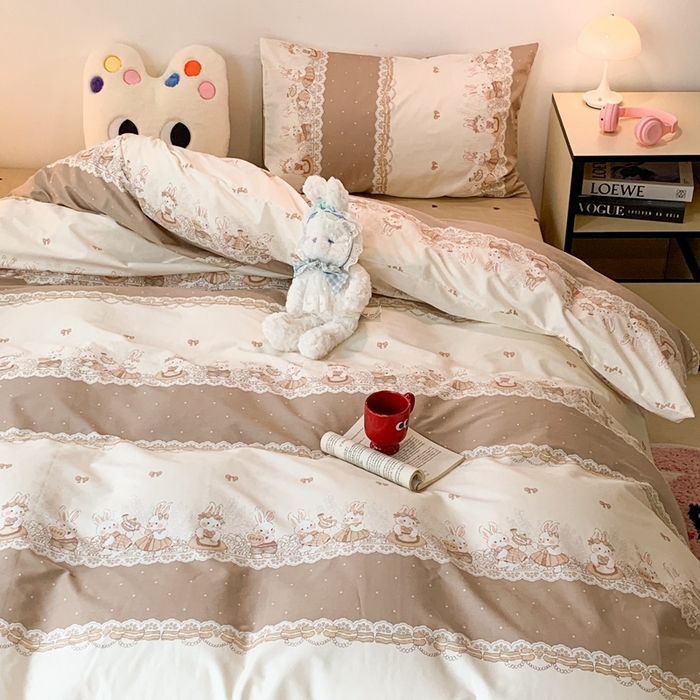 91家纺网 家纺一手货源 找家纺 （总）昔可家纺 2023新款全棉四件套-洛丽塔风