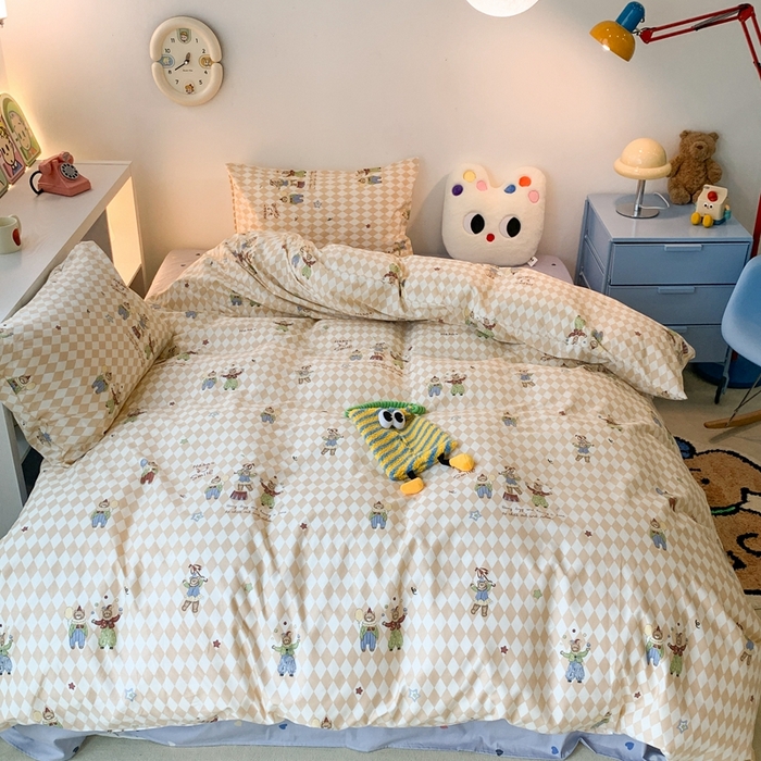 91家纺网 家纺一手货源 找家纺 昔可家纺 2023新款全棉四件套-洛丽塔风 熊熊马戏团