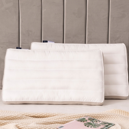 91家纺网 家纺一手货源 找家纺 梦叶草 2023新款无荧光超柔糯感三色纤柔枕芯酒店枕头 无荧光三色纤柔酒店枕-灰色*2