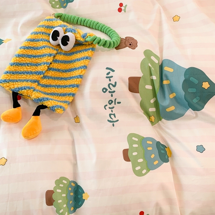 91家纺网 家纺一手货源 找家纺 昔可家纺 2023新款全棉四件套-ins卡通系列 星星圣诞树