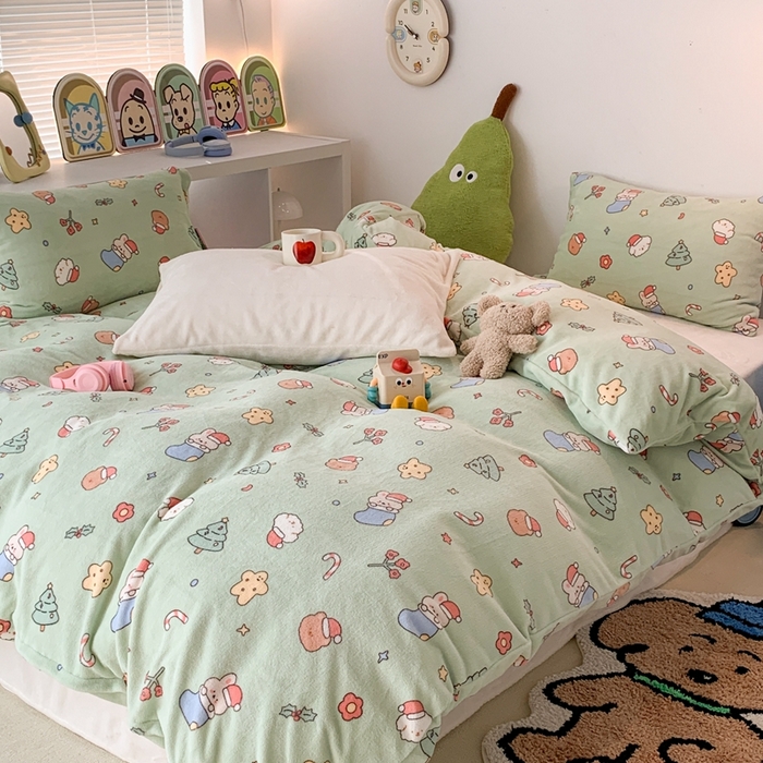 91家纺网 家纺一手货源 找家纺 昔可家纺 2023新款圣诞款四件套 圣诞小礼物