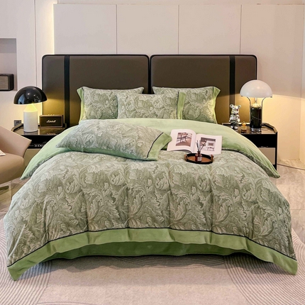 91家纺网 家纺一手货源 找家纺 （总）博纳家纺 2023新款牛奶绒宽边四件套嵌绳系列