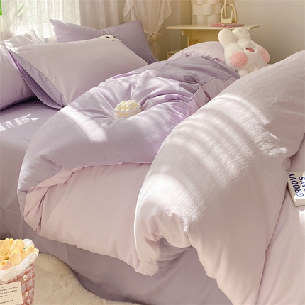 凯洛奇 2023新款1超柔云朵棉大眼系列四件套 烟紫+葡萄紫